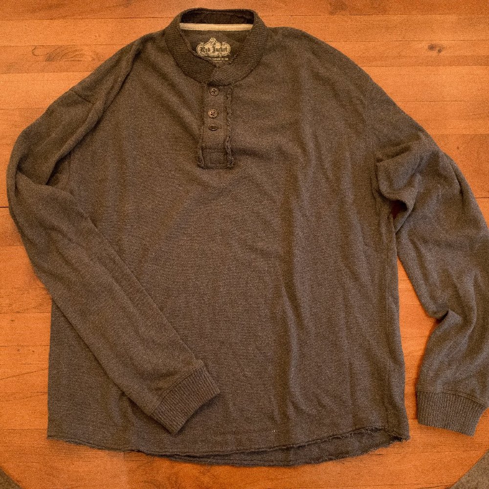 Red Jacket Rugged Charcoal Henley Long Sleeve